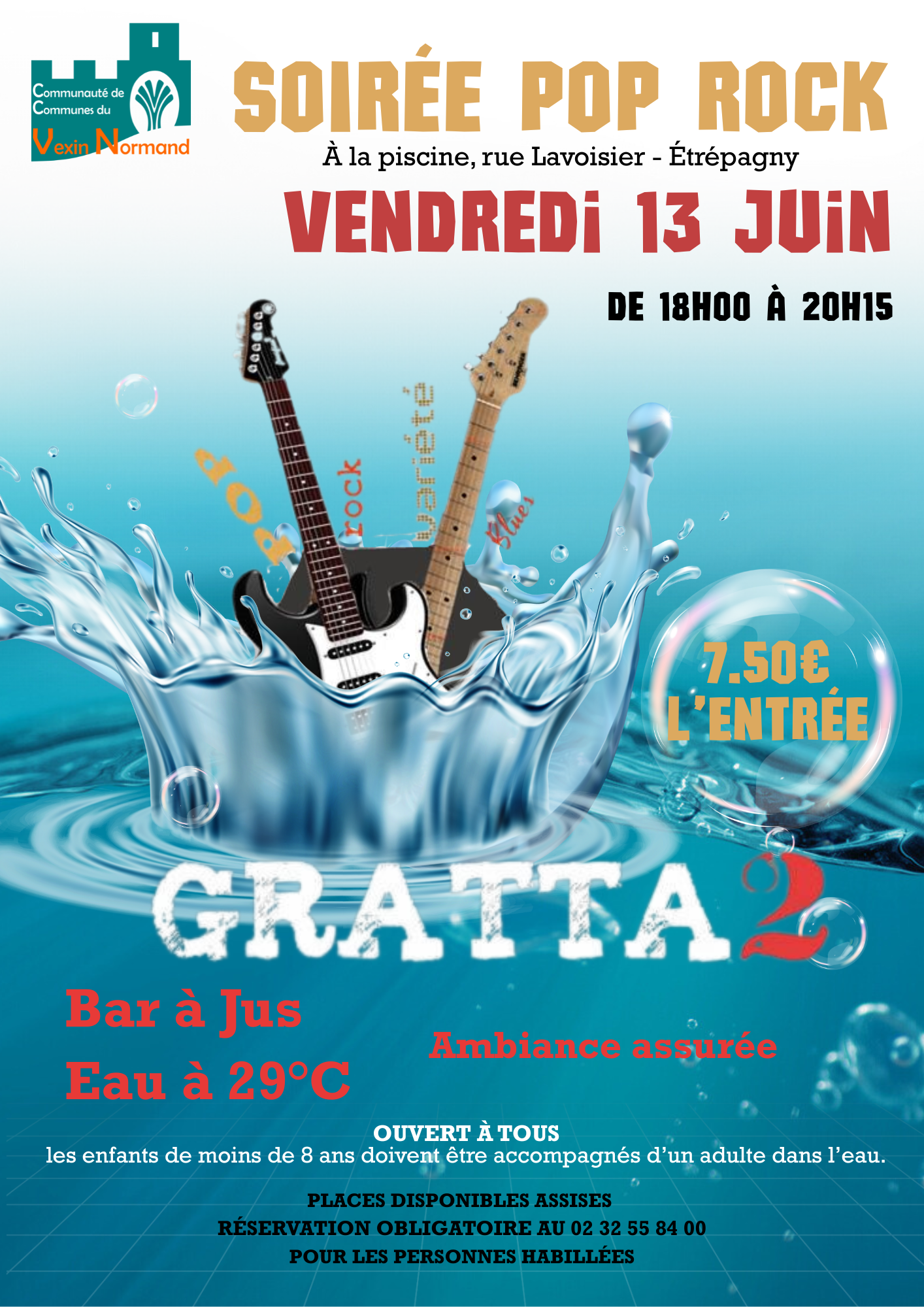 soirée pop rock à la piscine