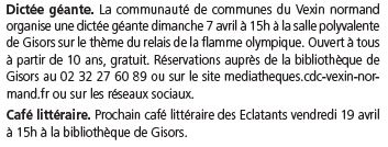 Dictée et café littéraire 29032024