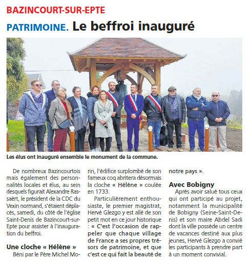 Inauguration Beffroi Bazincurt 17112022