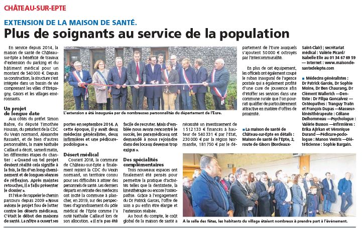 Inauguration maison médicale chateau sur epte 27102022