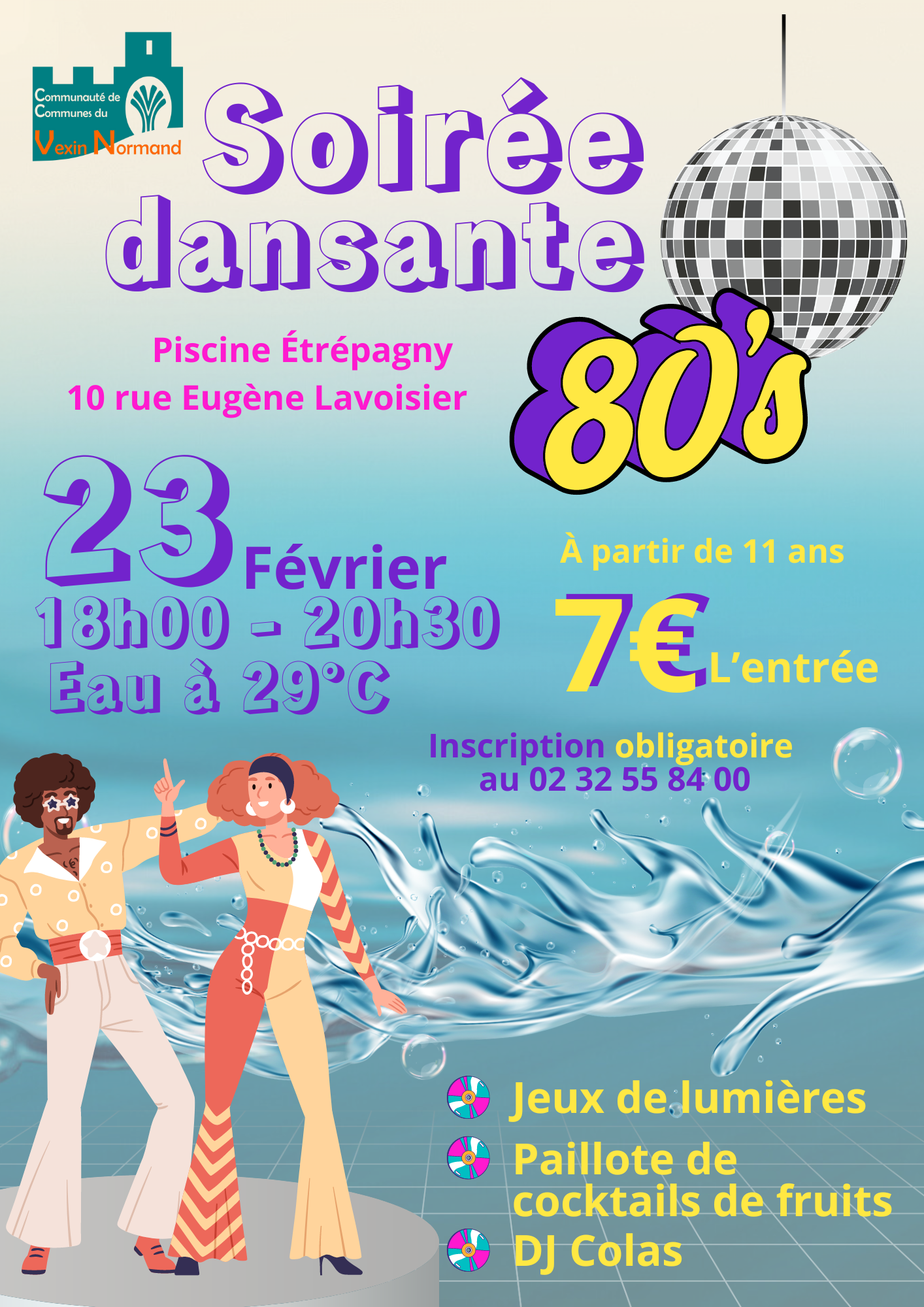 Soirée piscine année 80